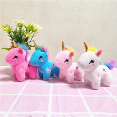 Rainbow Unicorn Doll Plush Toy Keychain Small Pendant Girl Pink