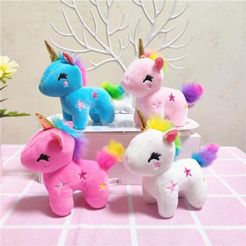 Rainbow Unicorn Doll Plush Toy Keychain Small Pendant Girl Pink