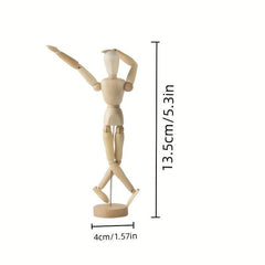 1pc Puppet Cartoon Tool Wooden Figure Sketch Movable Mannequin Joint Figure
