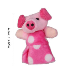 8pcs Three Little Pigs Animal Finger Puppet Toy Plush Puppet Story Doll