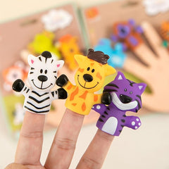 Cartoon Animal Hand Puppet PVC Finger Toy Finger Puppet Children's Educational