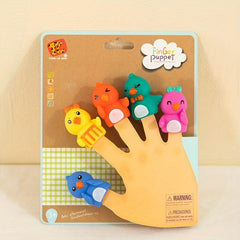 5pcs Mini Plush Finger Puppet Baby Toys - Educational Cartoon Animals PVC Dolls