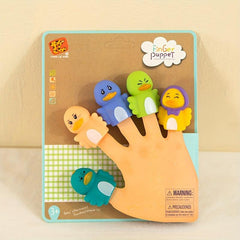 5pcs Mini Plush Finger Puppet Baby Toys - Educational Cartoon Animals PVC Dolls