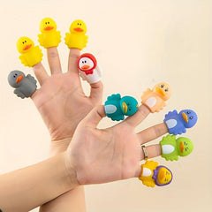 5pcs Mini Plush Finger Puppet Baby Toys - Educational Cartoon Animals PVC Dolls