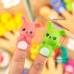 5pcs Mini Plush Finger Puppet Baby Toys - Educational Cartoon Animals PVC Dolls