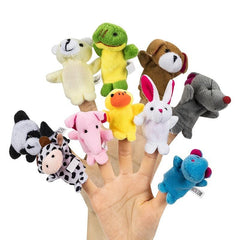 Small Animal Finger Puppets Set - Double Legged Hand Puppets