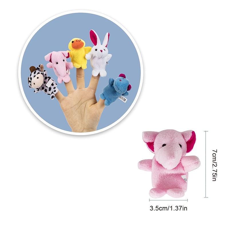Small Animal Finger Puppets Set - Double Legged Hand Puppets