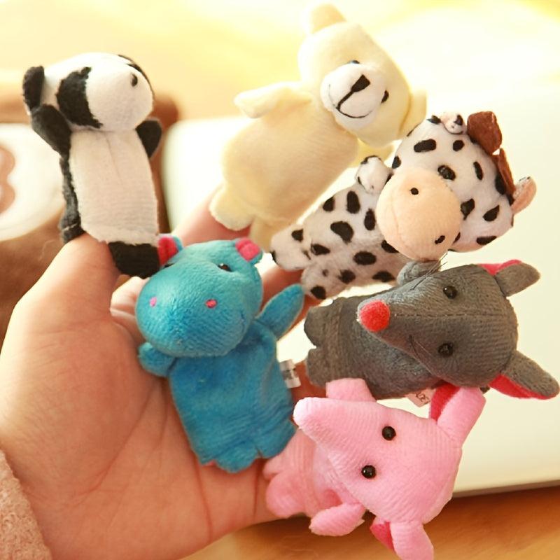 Small Animal Finger Puppets Set - Double Legged Hand Puppets