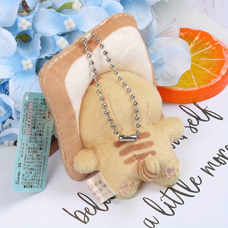Bread Cat Toast Cat Plush Doll Pendant Small Yellow Cat Hanging Ornament