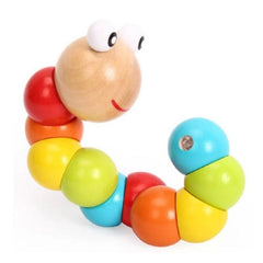 Colorful Twisted Worms Caterpillars Animal Dolls Wooden Puzzle Toys