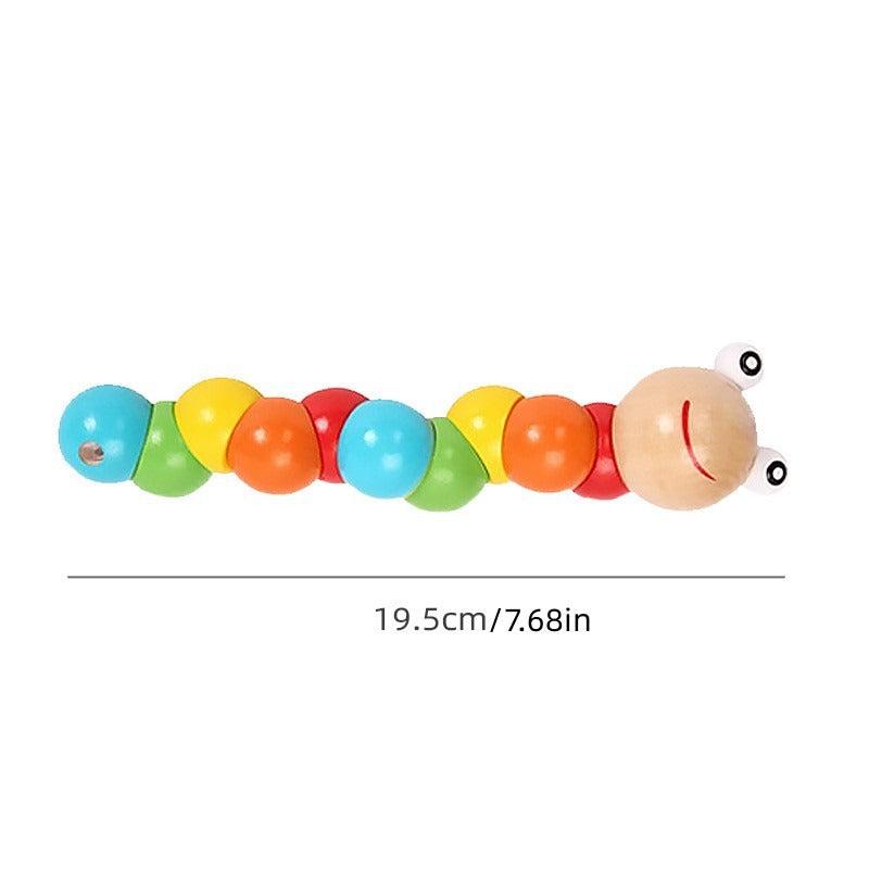 Colorful Twisted Worms Caterpillars Animal Dolls Wooden Puzzle Toys