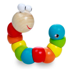 Colorful Twisted Worms Caterpillars Animal Dolls Wooden Puzzle Toys