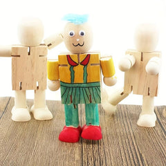 Wooden Robot Doll Joints for Mannequin Coloring