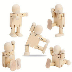 Wooden Robot Doll Joints for Mannequin Coloring
