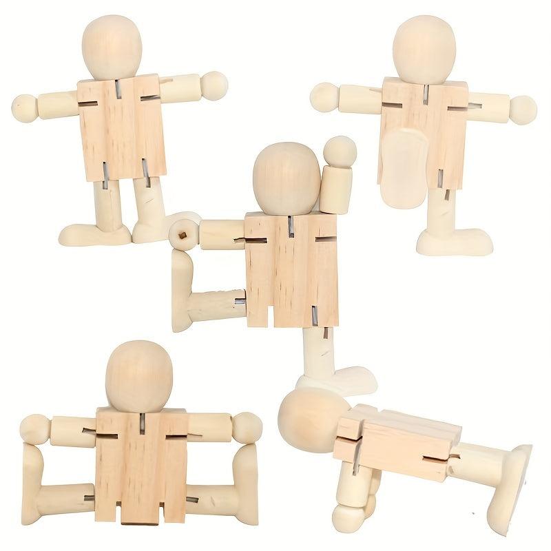 Wooden Robot Doll Joints for Mannequin Coloring