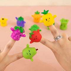 5pcs PVC Fruit Series Finger Puppet Educational Puppet Fruit Finger Toy