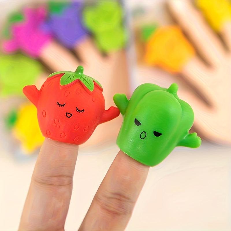 5pcs PVC Fruit Series Finger Puppet Educational Puppet Fruit Finger Toy