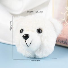 Long Haired Teddy Bear Scarf Autumn Winter Plush Brooch