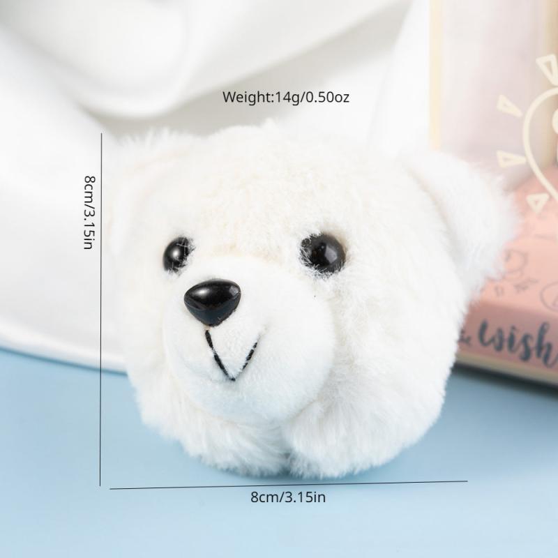 Long Haired Teddy Bear Scarf Autumn Winter Plush Brooch