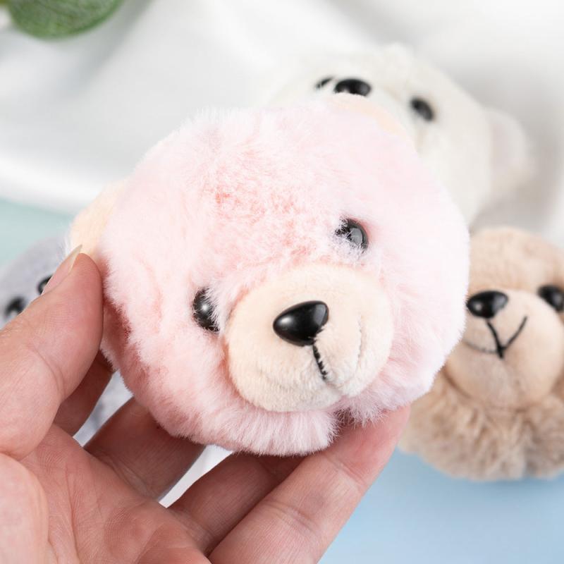 Long Haired Teddy Bear Scarf Autumn Winter Plush Brooch