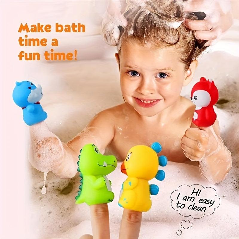 5pcs Colorful Dinosaur Finger Puppet Toys for Children's Storytelling