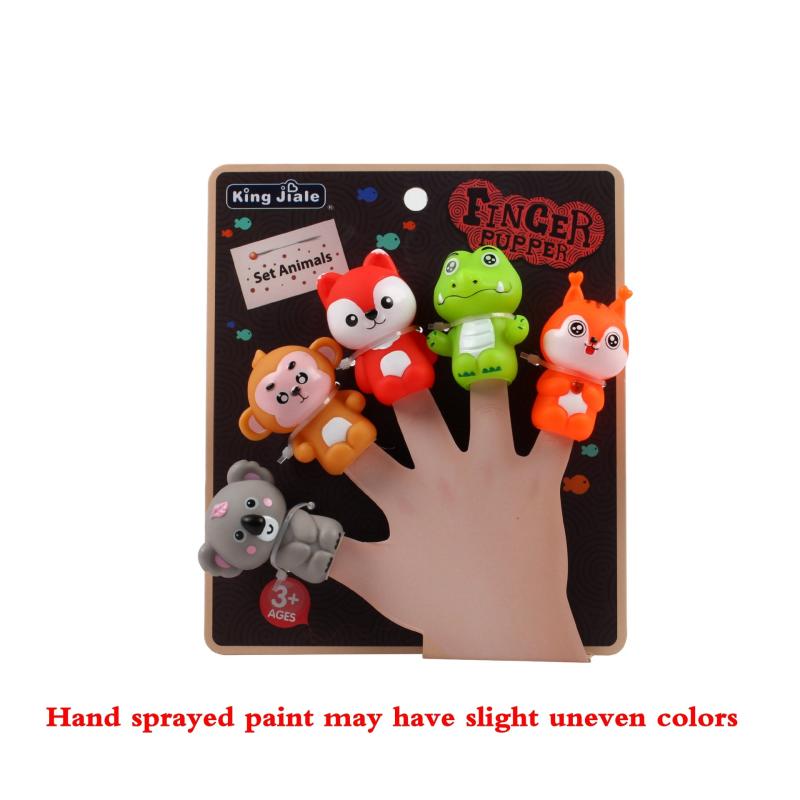 5pcs Colorful Dinosaur Finger Puppet Toys for Children's Storytelling