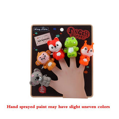 5pcs Colorful Dinosaur Finger Puppet Toys for Children's Storytelling