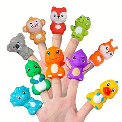 5pcs Colorful Dinosaur Finger Puppet Toys for Children's Storytelling