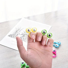 5pcs Interactive Wiggle Eye Finger Puppets Plastic Rings Funny Toys