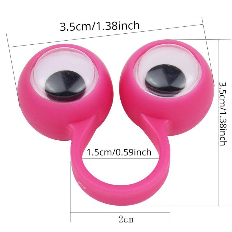 5pcs Interactive Wiggle Eye Finger Puppets Plastic Rings Funny Toys