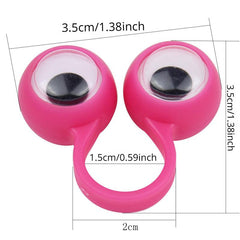 5pcs Interactive Wiggle Eye Finger Puppets Plastic Rings Funny Toys