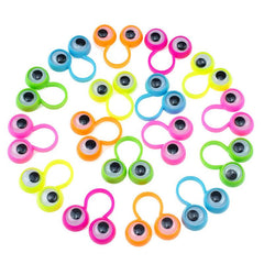 5pcs Interactive Wiggle Eye Finger Puppets Plastic Rings Funny Toys