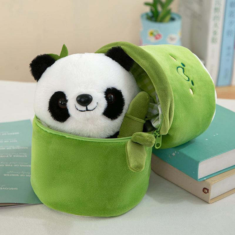 Bamboo Panda Doll Plush Toy Holding Bamboo Panda Doll Cartoon National Treasure