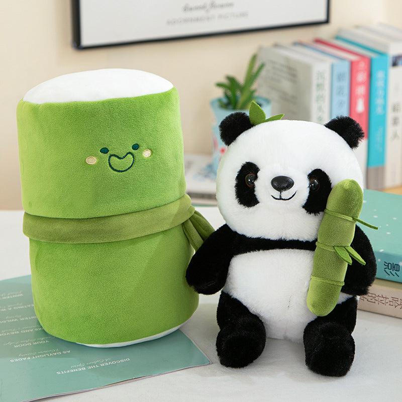 Bamboo Panda Doll Plush Toy Holding Bamboo Panda Doll Cartoon National Treasure