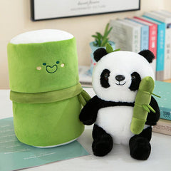 Bamboo Panda Doll Plush Toy Holding Bamboo Panda Doll Cartoon National Treasure