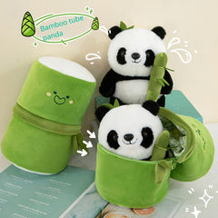 Bamboo Panda Doll Plush Toy Holding Bamboo Panda Doll Cartoon National Treasure