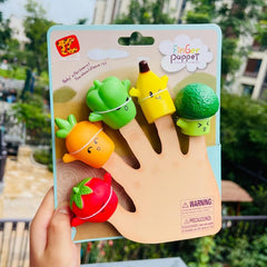 5pcs Finger Doll Toy Fruit And Vegetable Doll Early Education Puzzle