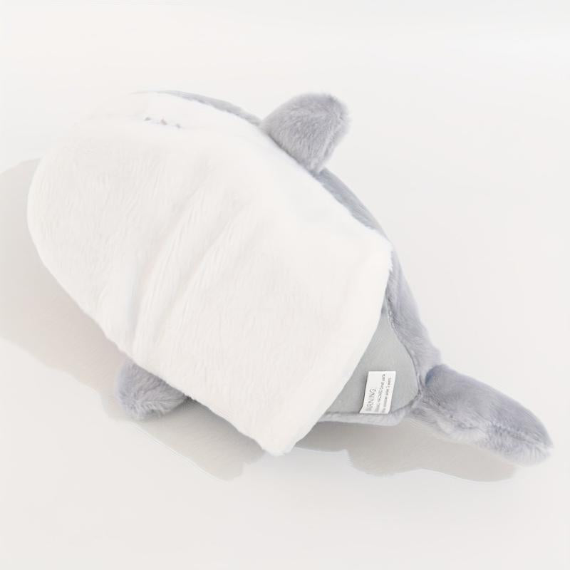 Grey Plush Shark Hand Puppet Stuffed Animal Toy Gift