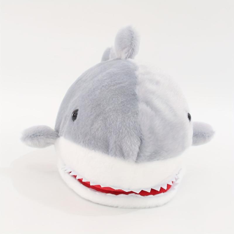 Grey Plush Shark Hand Puppet Stuffed Animal Toy Gift