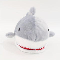 Grey Plush Shark Hand Puppet Stuffed Animal Toy Gift