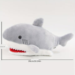 Grey Plush Shark Hand Puppet Stuffed Animal Toy Gift