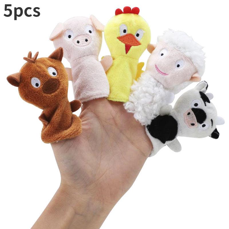 5pcs Mini Animal Finger Puppet Sets Educational Plushies