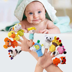 5pcs Mini Animal Finger Puppet Sets Educational Plushies
