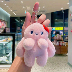 Lovely Doll Strawberry Rabbit Pendant Plush Keychain Toy Gift for Kids