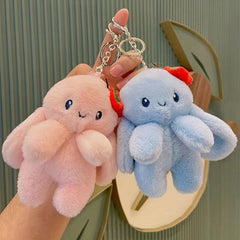 Lovely Doll Strawberry Rabbit Pendant Plush Keychain Toy Gift for Kids