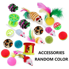 21Pcs Cat Toy Kit Teasing Cat Stick Plush Mouse & More