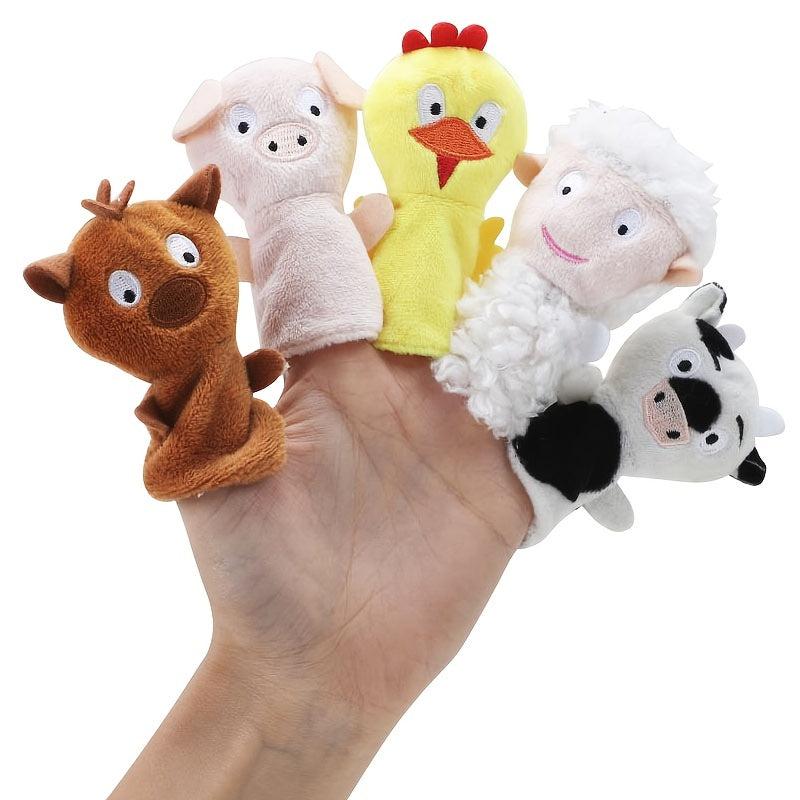5pcs Cartoon Finger Puppet Set Animal Finger Dolls Interactive Education