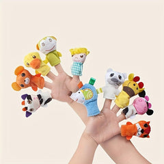 5pcs Cartoon Finger Puppet Set Animal Finger Dolls Interactive Education