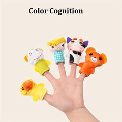5pcs Cartoon Finger Puppet Set Animal Finger Dolls Interactive Education