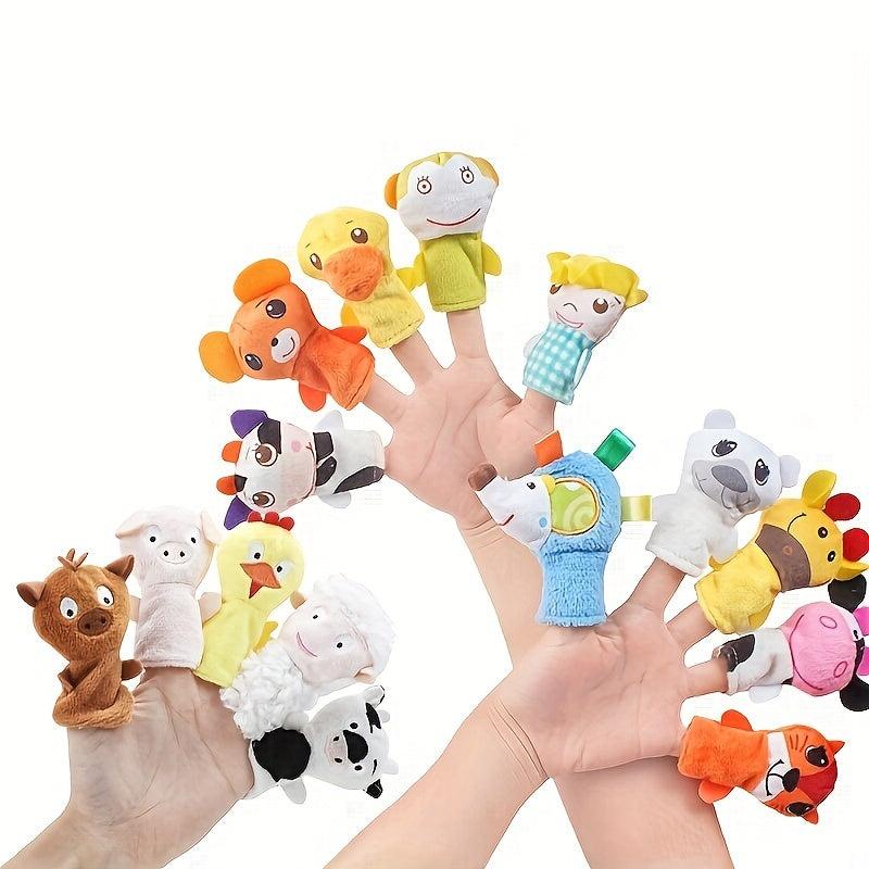 5pcs Cartoon Finger Puppet Set Animal Finger Dolls Interactive Education